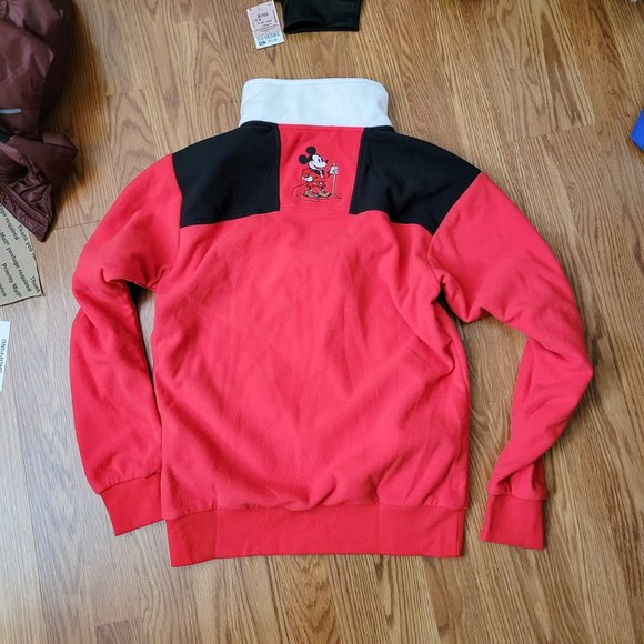 Disney Mickey Mouse x Columbia Intertrainer Fleece Hiking Jacket Red Black - Picture 8 of 15